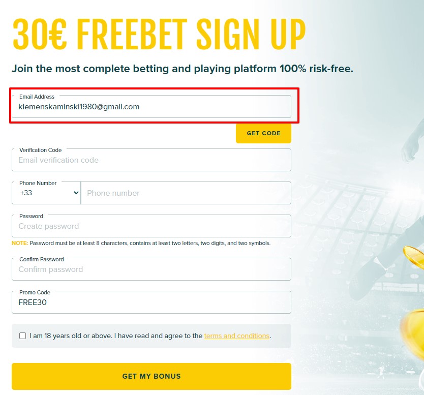 30 freebet sign up