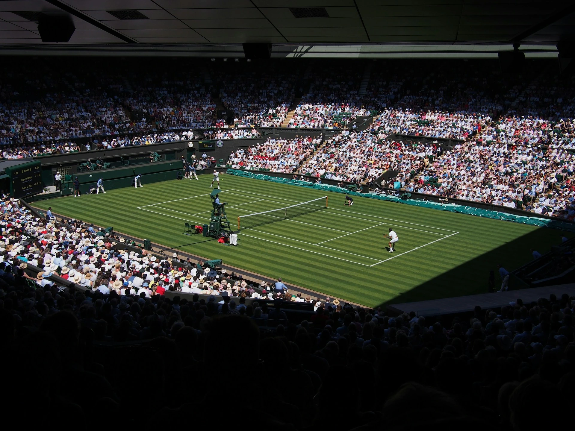 Match de tennis sur gazon Match de tennis sur gazon